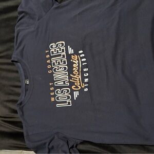 Blue Short Sleeve Tee with Vintage Graphic